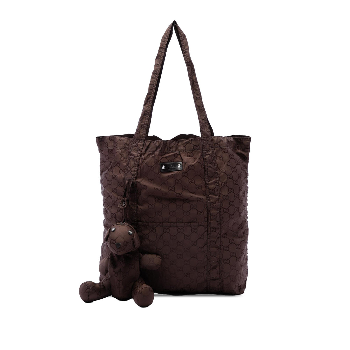 Gucci GG Nylon Teddy Bear Folding Tote