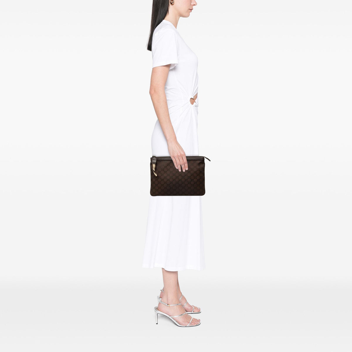 Gucci GG Nylon Top Zip Clutch
