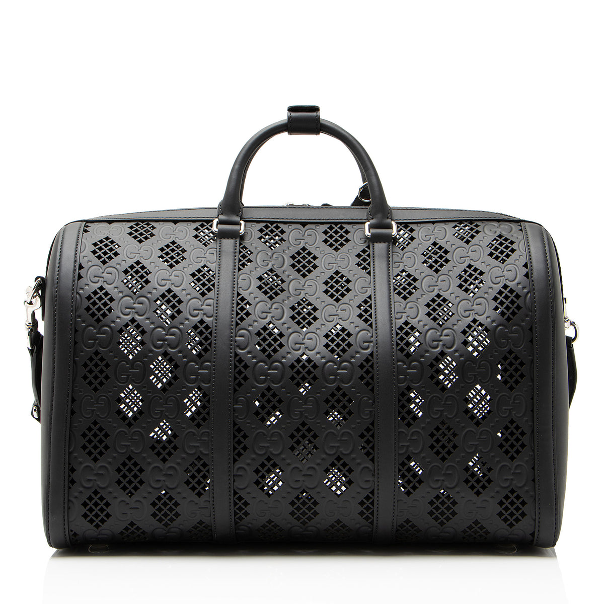 Gucci Perforated GG Embossed Leather Medium Duffle