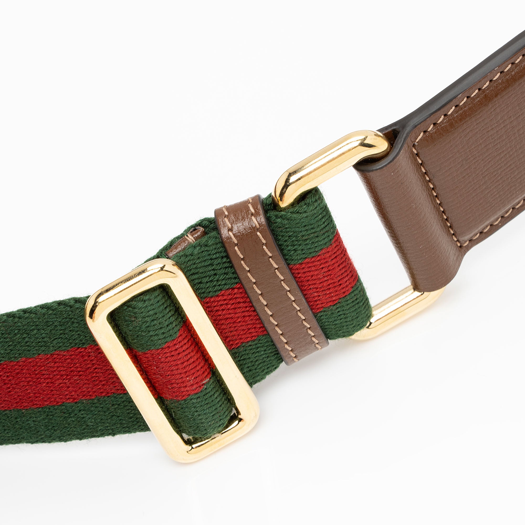 Gucci GG Supreme 1955 Horsebit Web Strap Wallet (SHF-XpjO67)