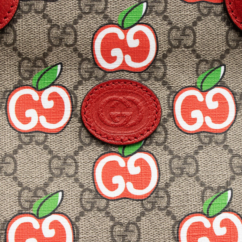 Gucci GG Supreme Apple Monogram N/S Shopping Tote (SHF-23745)