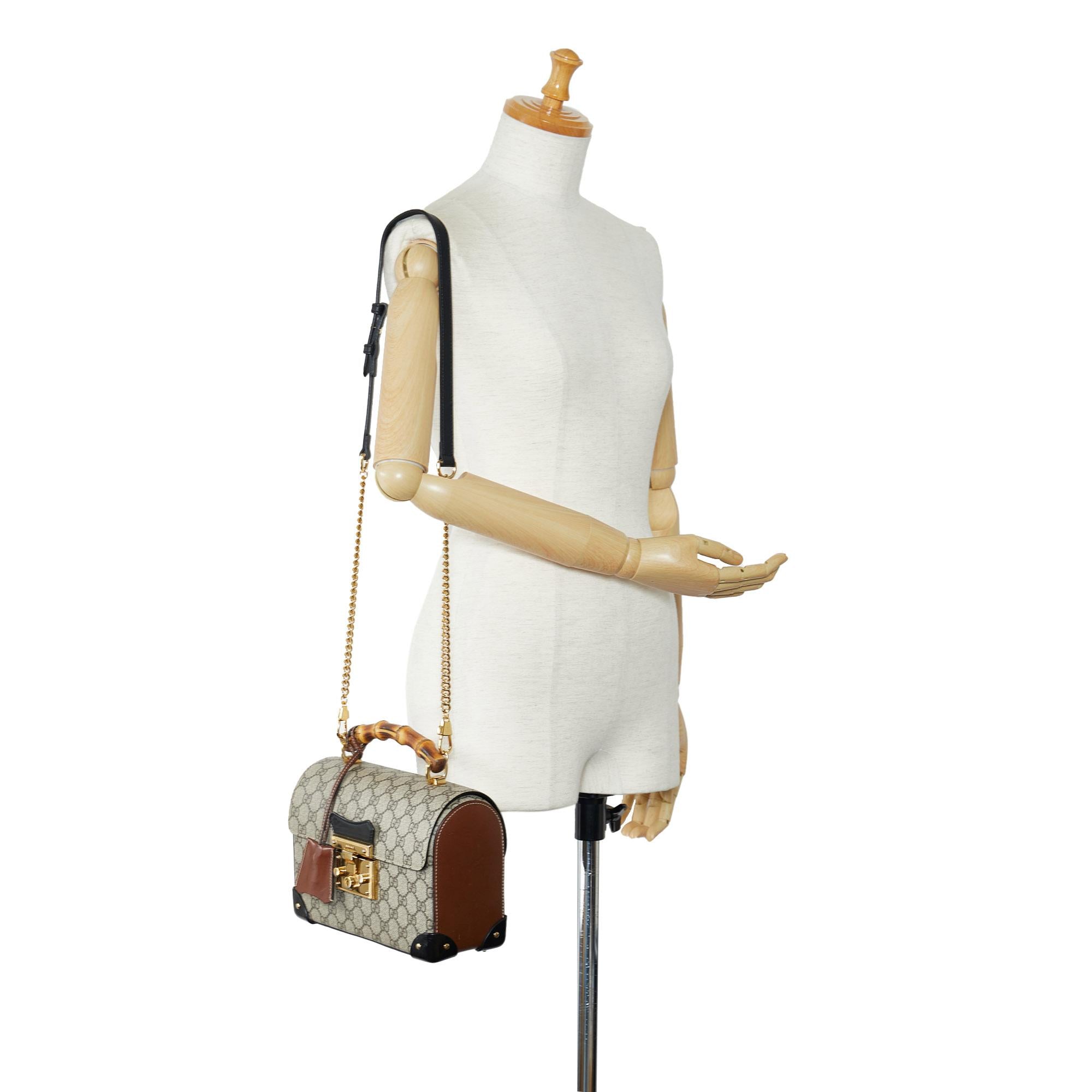 Gucci GG Supreme Bamboo Padlock Satchel (SHG-rOgtY6)