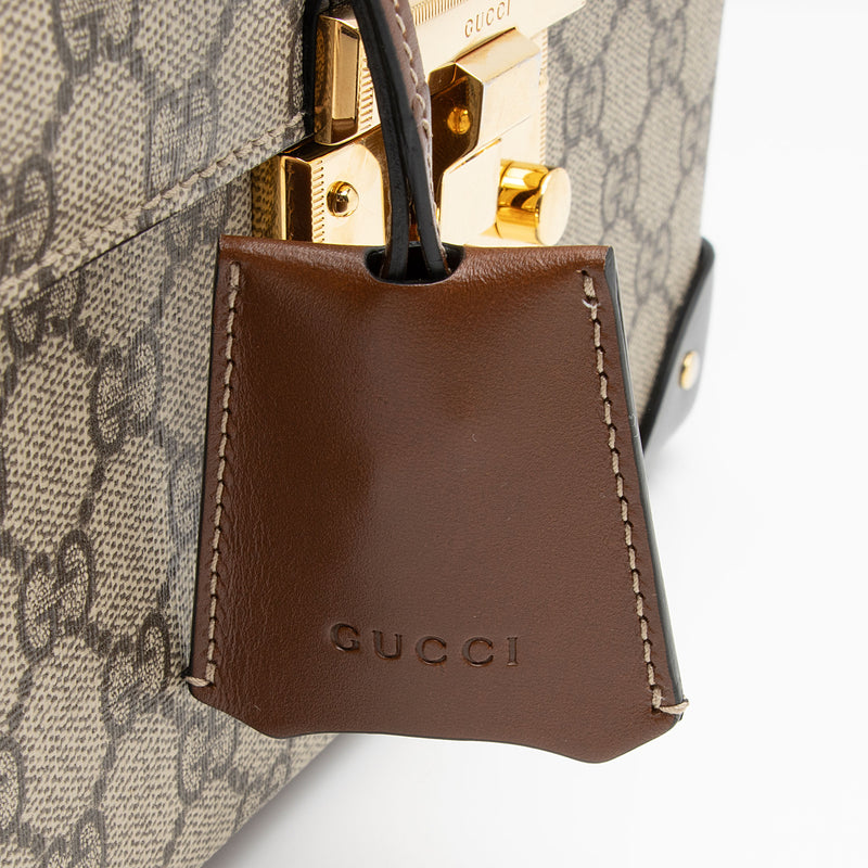 Gucci GG Supreme Bamboo Padlock Top Handle Shoulder Bag (SHF-Kwo5hy)