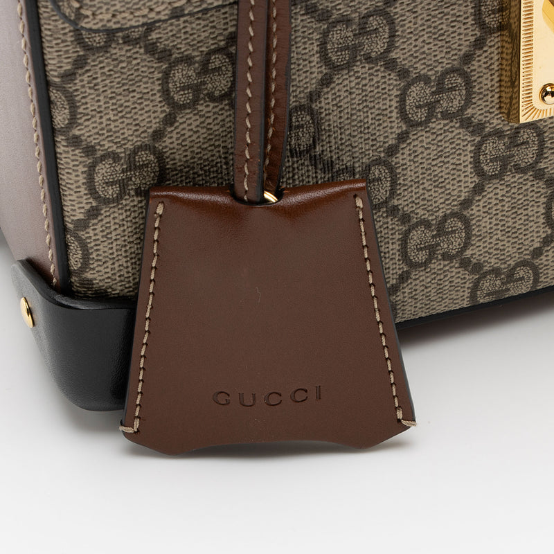 Gucci GG Supreme Bamboo Padlock Top Handle Shoulder Bag (SHF-hs3Epm)