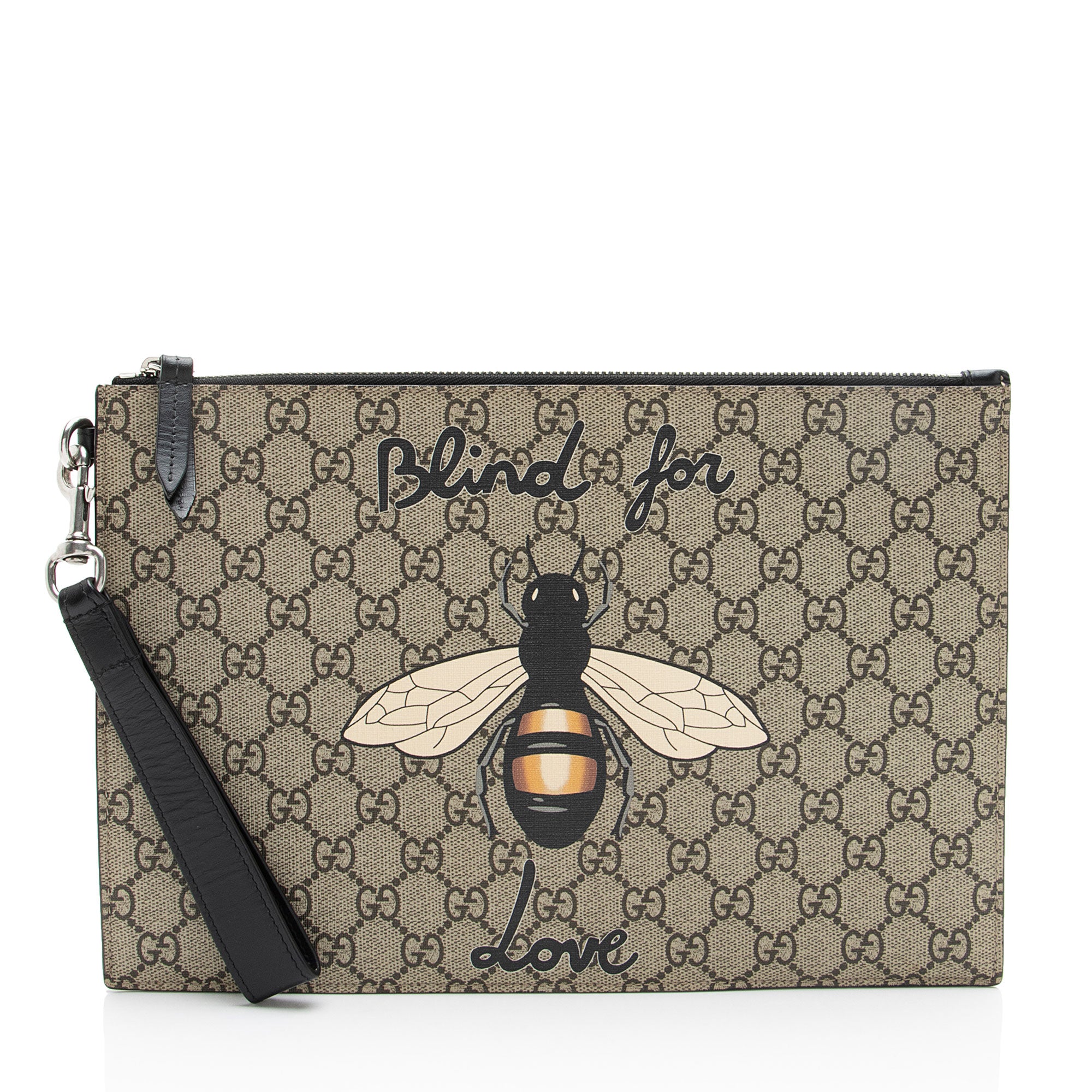 Gucci GG Supreme Blind For Love Wristlet