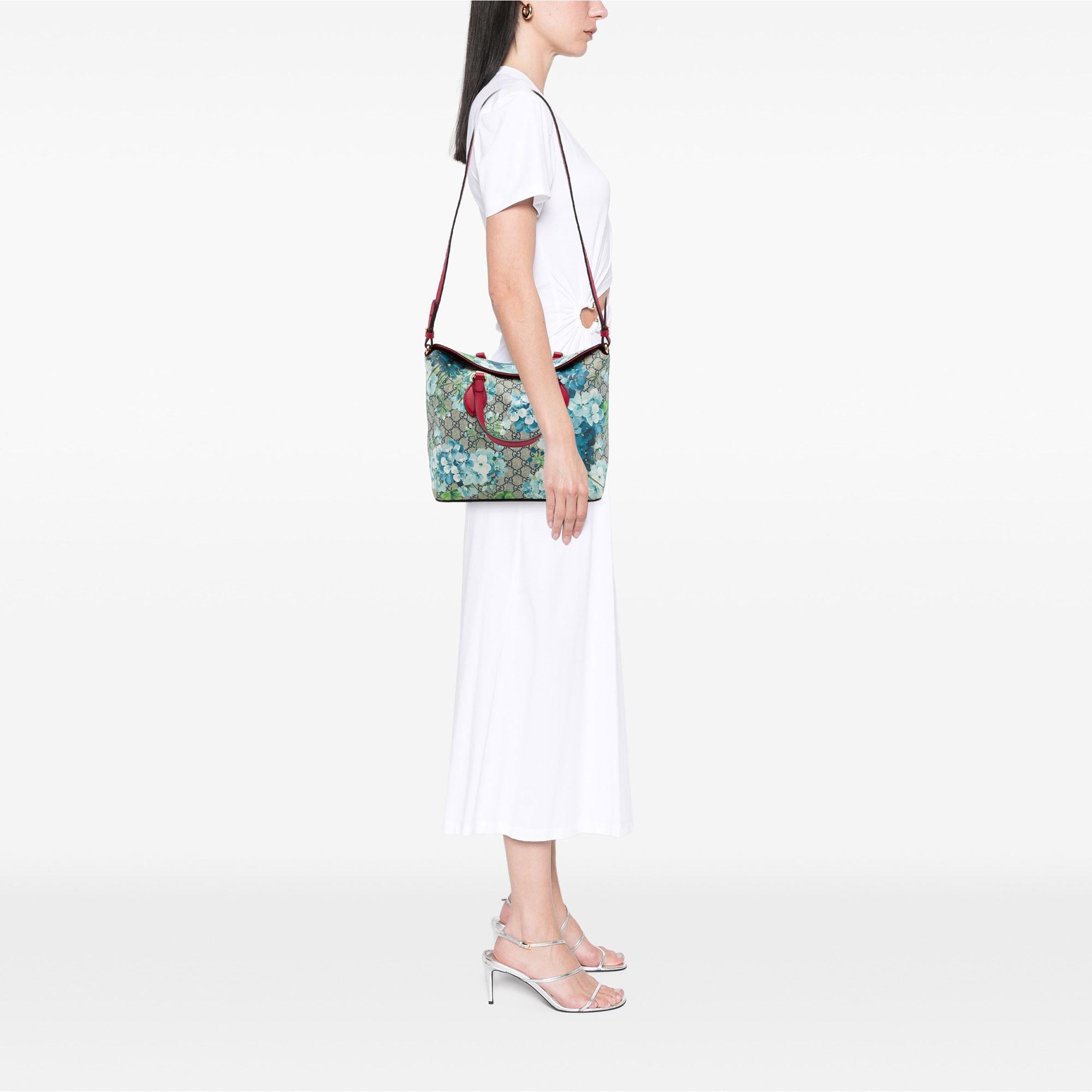 Gucci GG Supreme Blooms Linea A Fold Over Tote