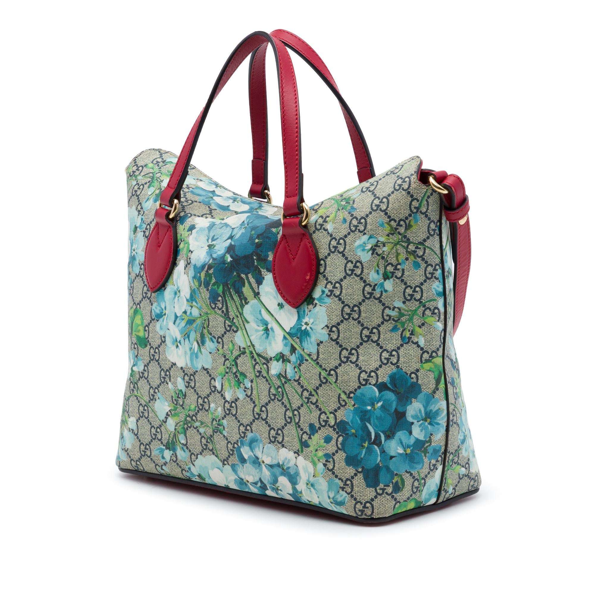 Gucci GG Supreme Blooms Linea A Fold Over Tote