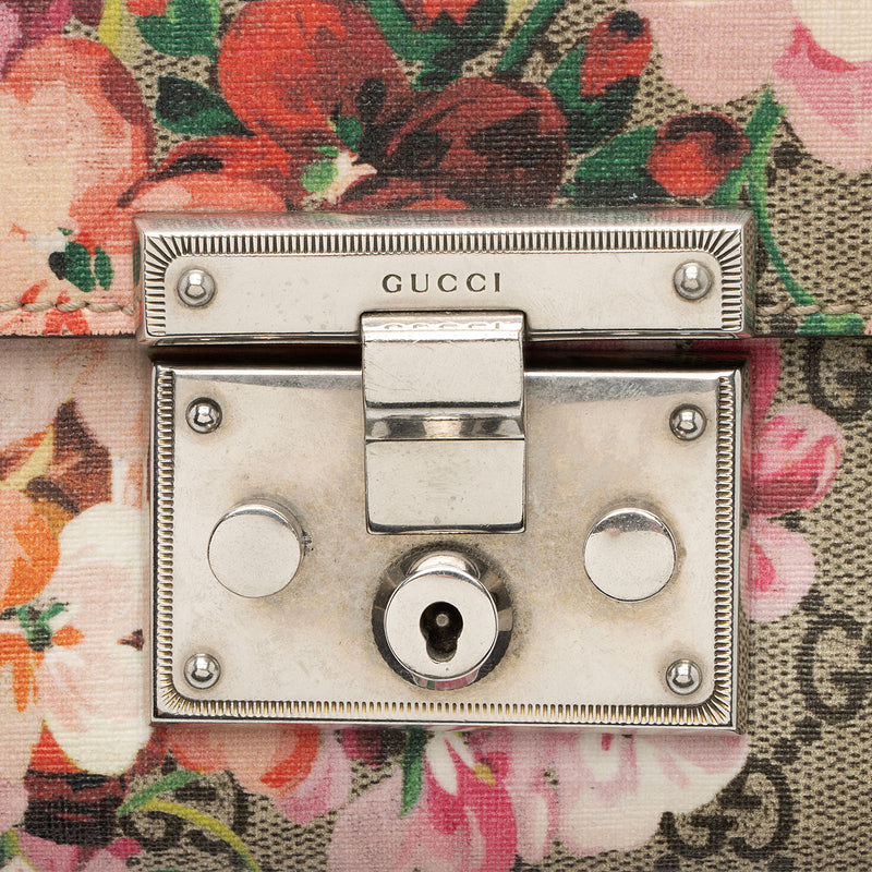 Gucci GG Supreme Blooms Padlock Small Shoulder Bag (SHF-6zv2gD)