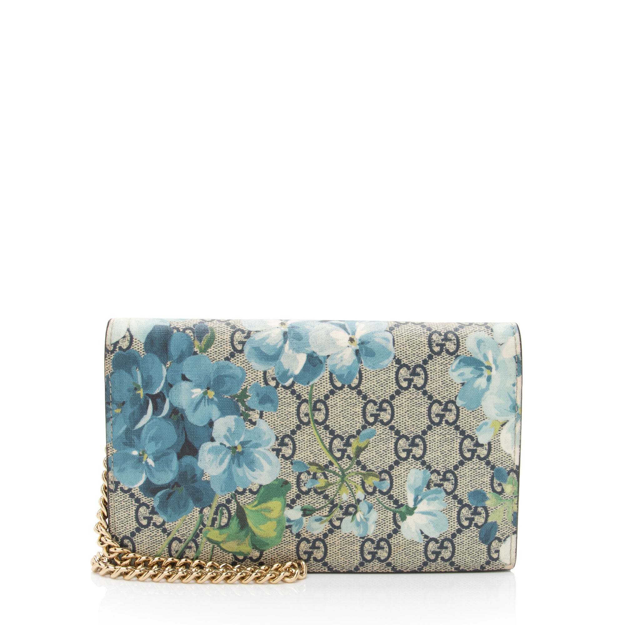 Gucci GG Supreme Blooms Wallet on Chain (SHF-QnKgUn)