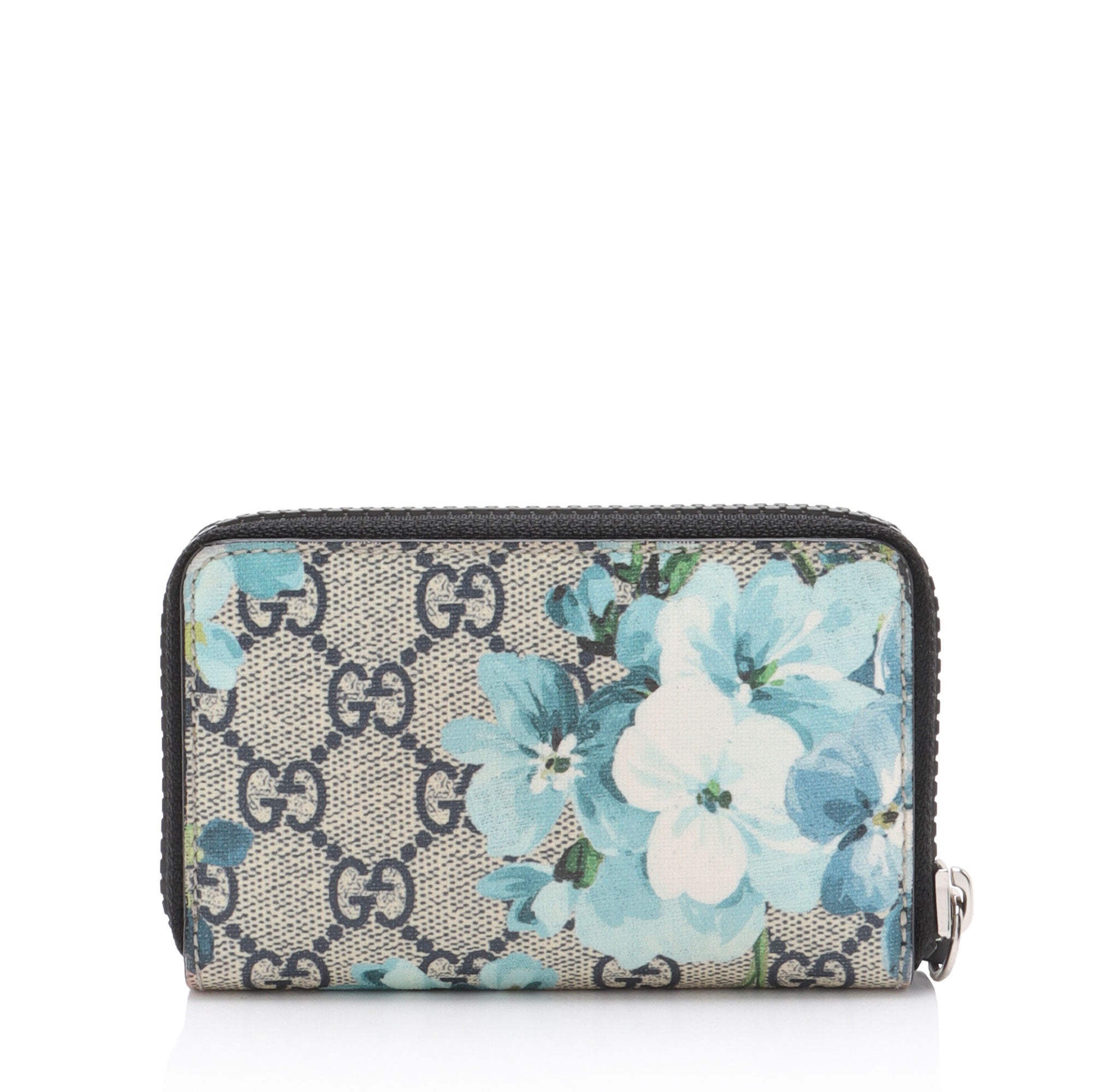 Gucci GG Supreme Blooms Zip Around Card Case