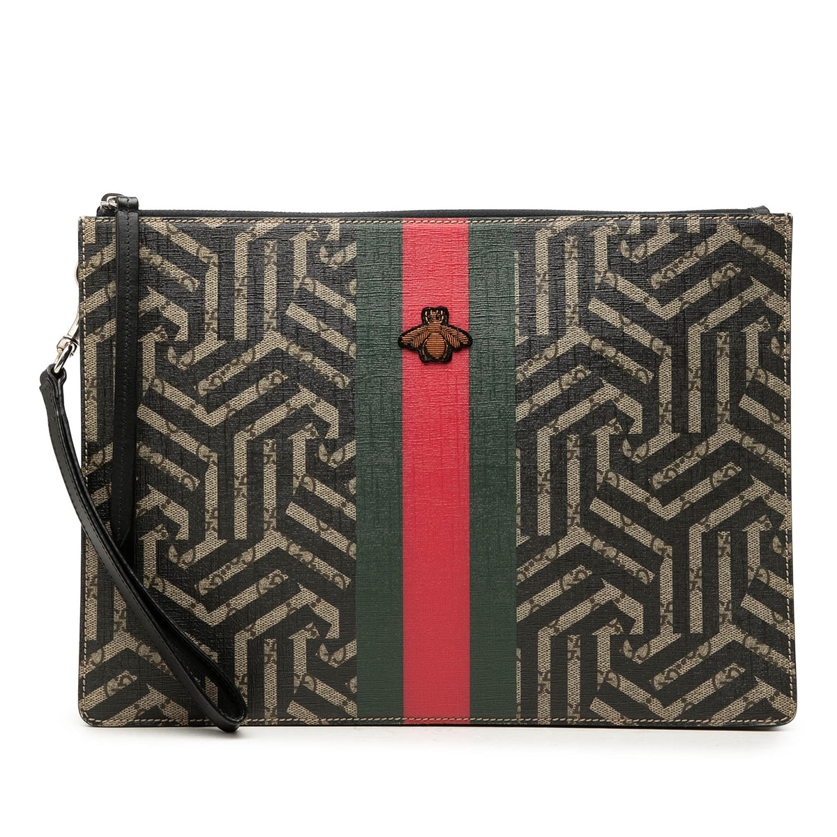 Gucci GG Supreme Caleido Web Bee  Clutch