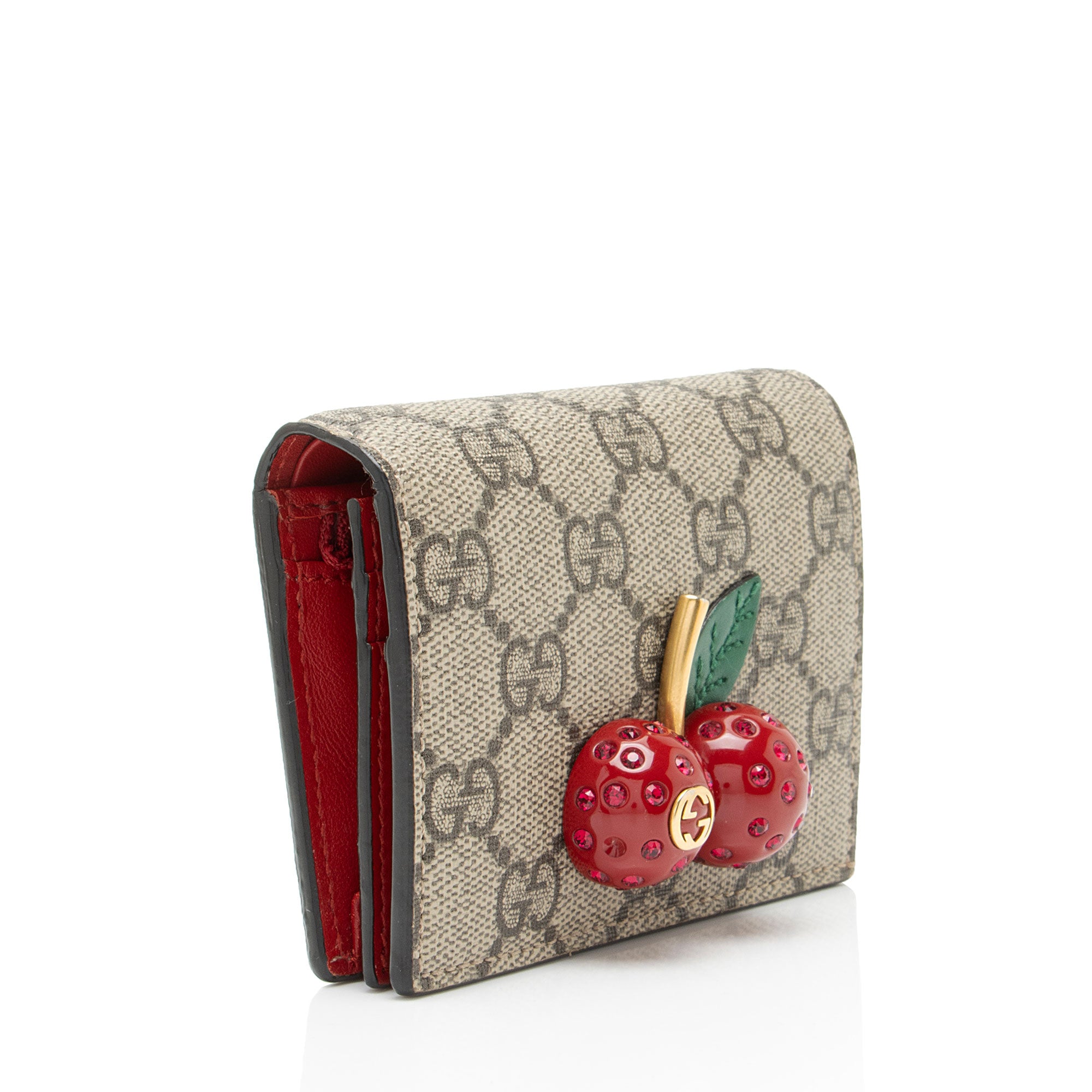 Gucci GG Supreme Cherry Compact Wallet