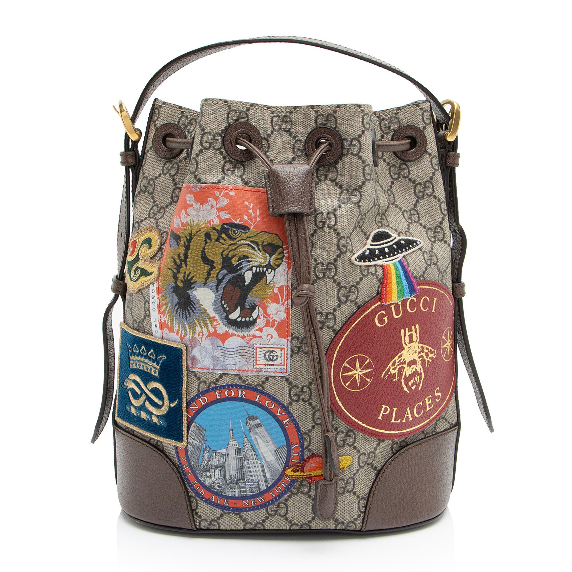 Gucci GG Supreme Courrier Drawstring Sling Bag