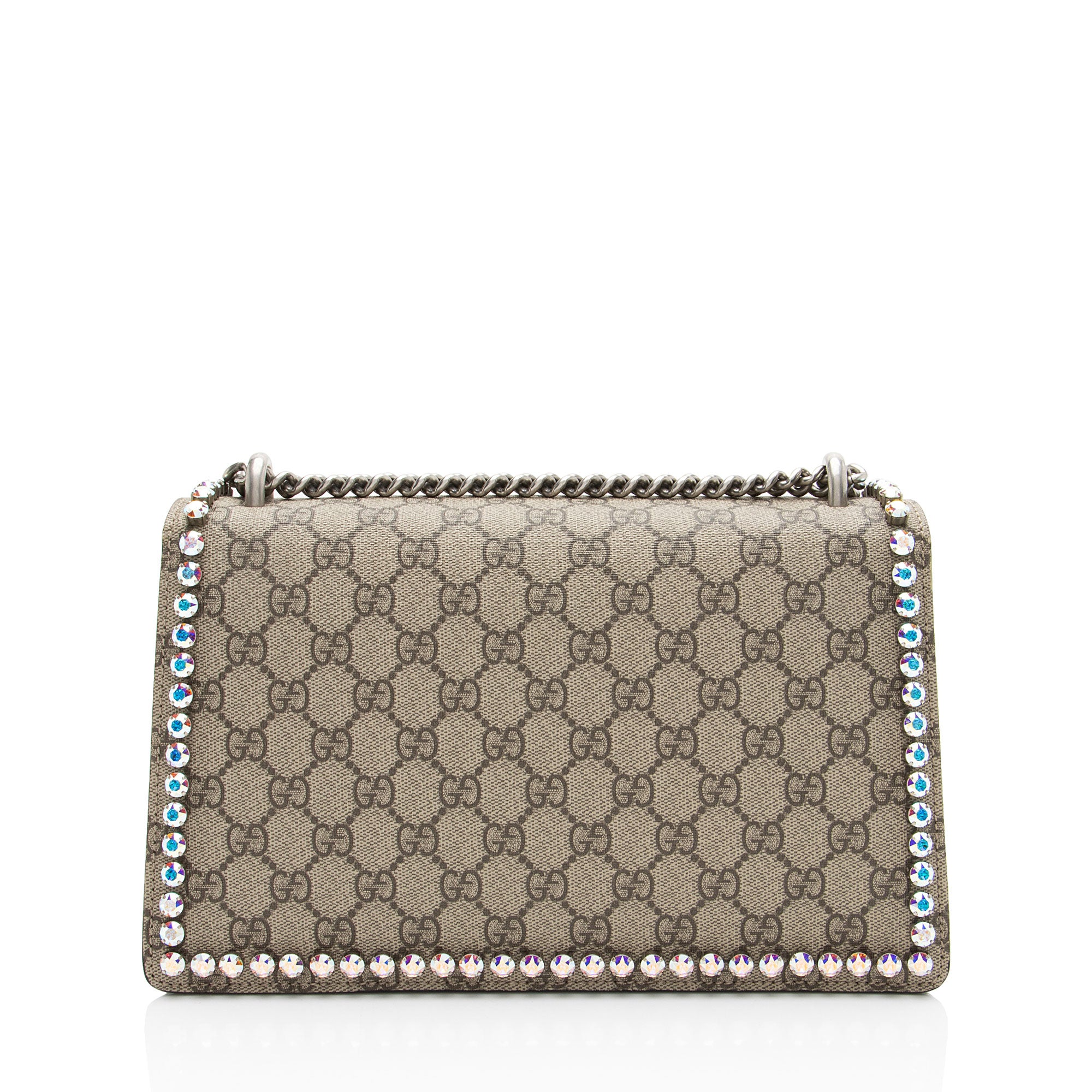 Gucci GG Supreme Crystal Studded Dionysus Medium Shoulder Bag