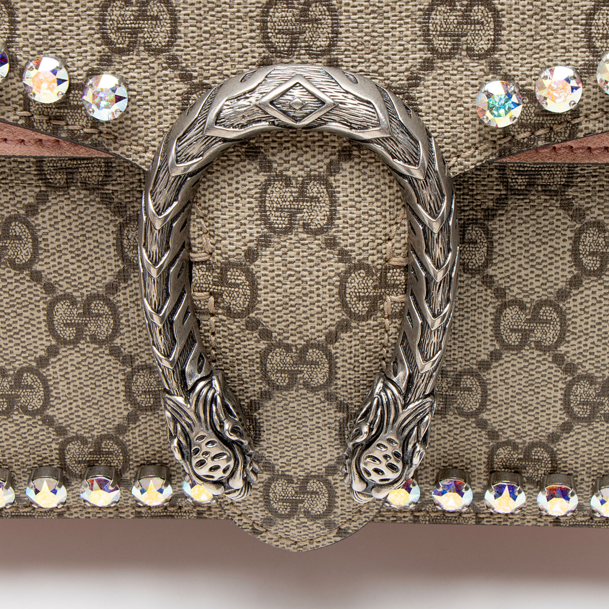 Gucci GG Supreme Crystal Studded Dionysus Medium Shoulder Bag