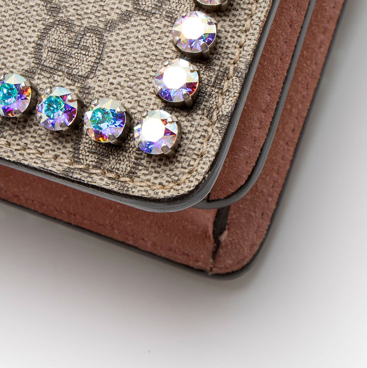 Gucci GG Supreme Crystal Studded Dionysus Medium Shoulder Bag
