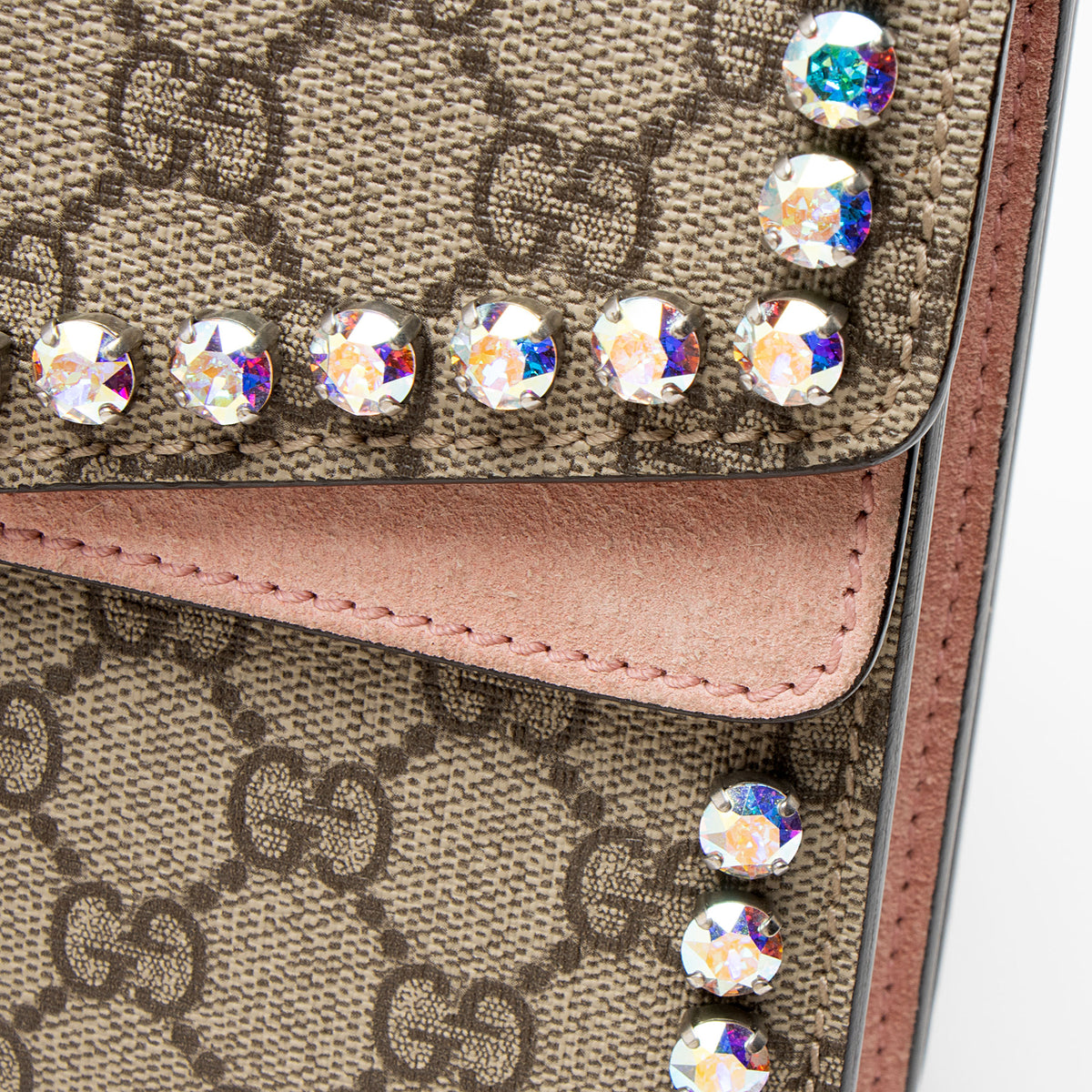 Gucci GG Supreme Crystal Studded Dionysus Medium Shoulder Bag