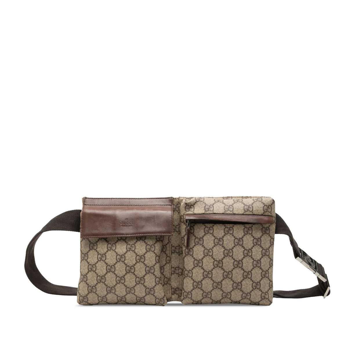 Gucci GG Supreme Double Pocket Belt Bag