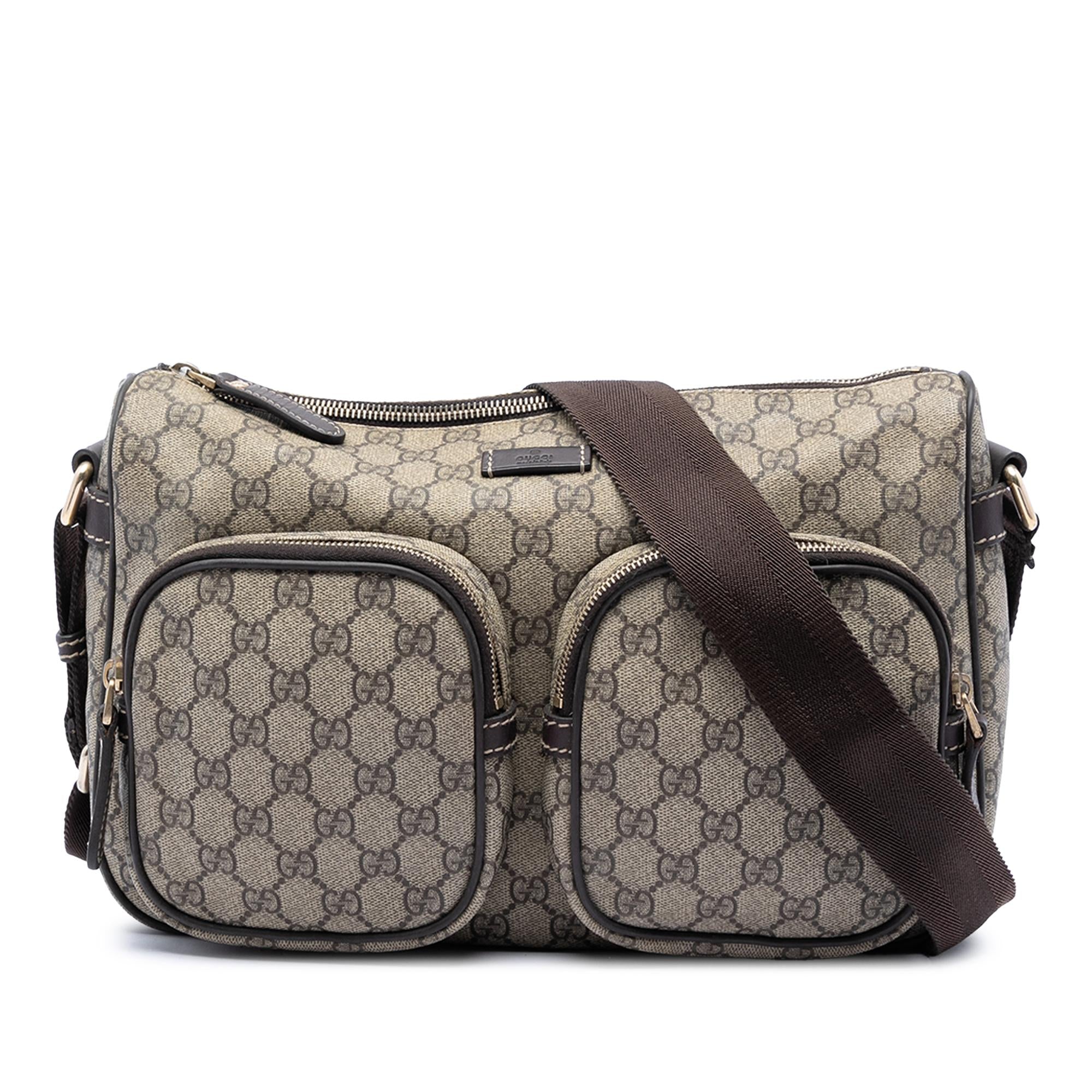 Gucci GG Supreme Double Pocket Crossbody