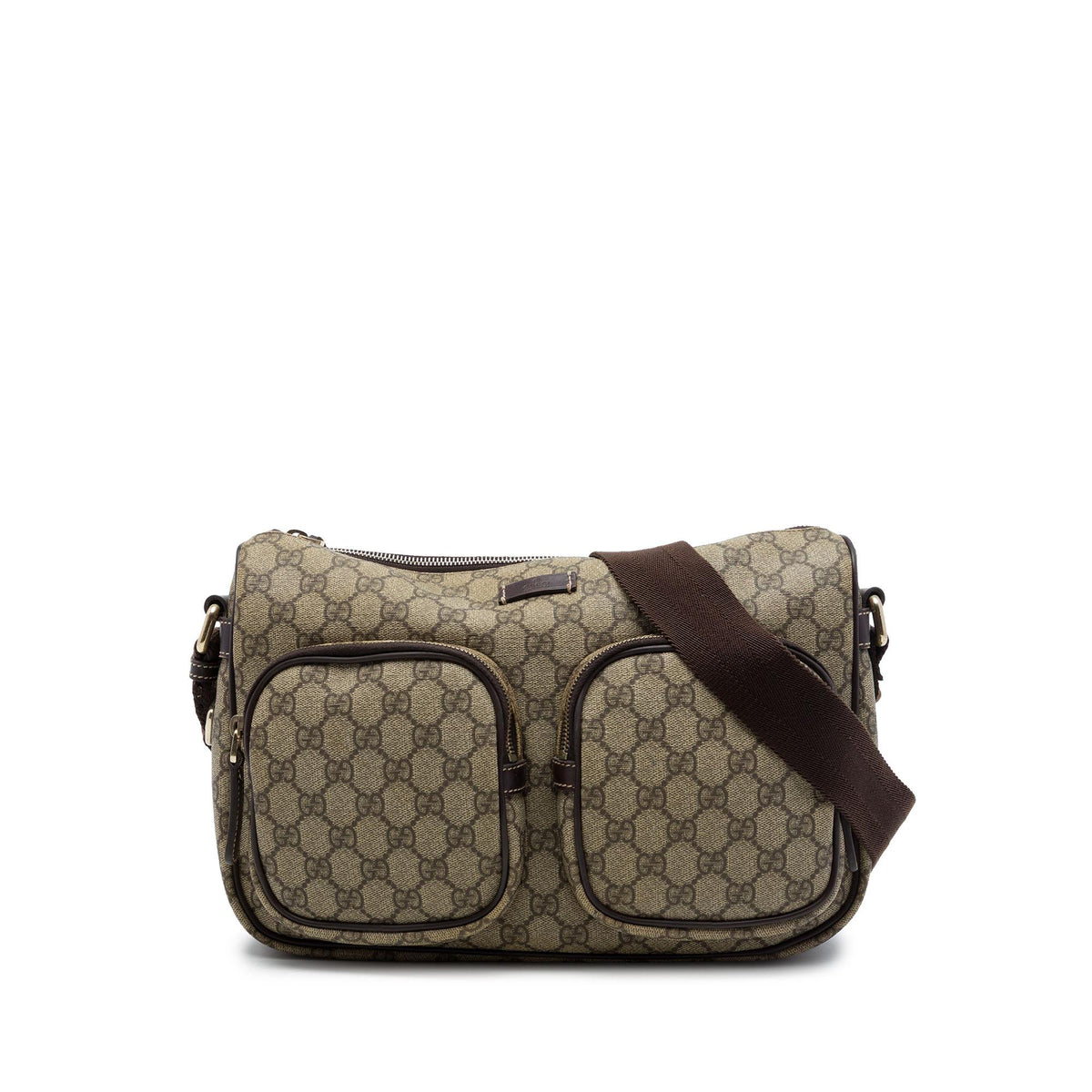 Gucci GG Supreme Double Pocket Crossbody