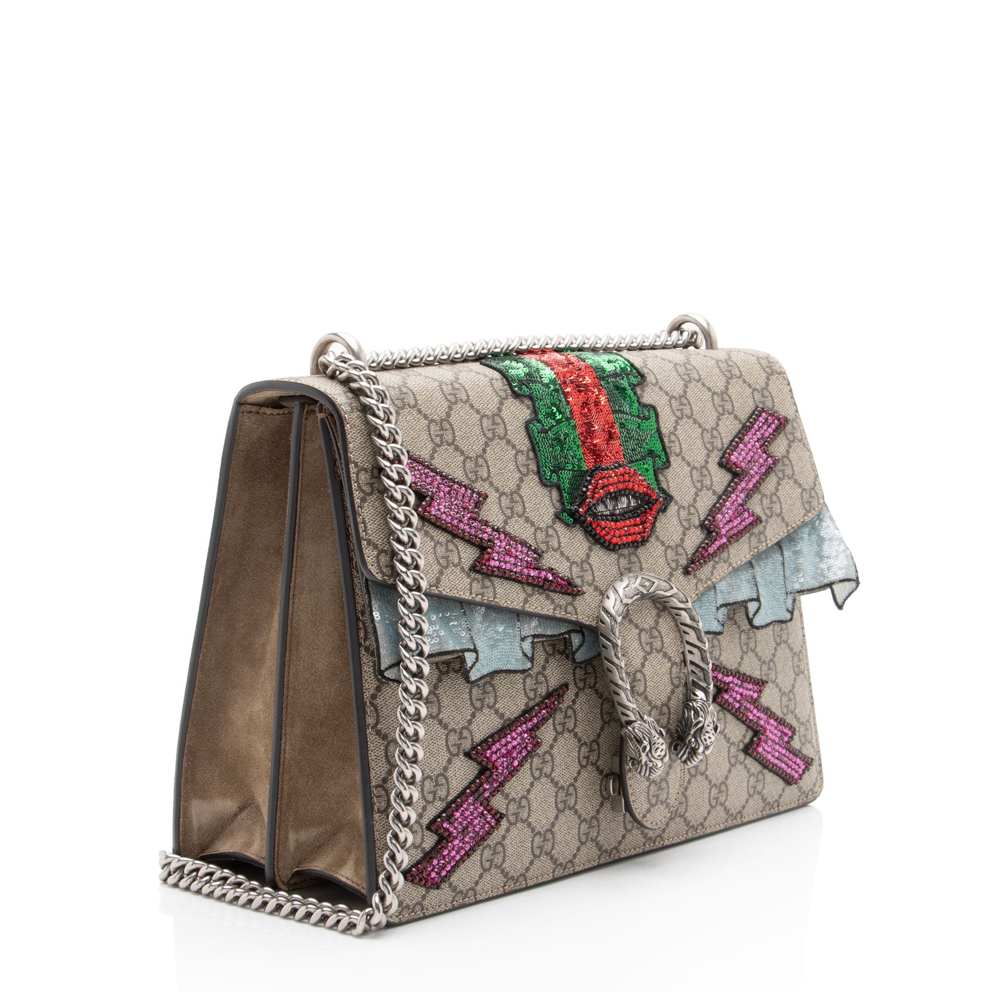 Gucci GG Supreme Embellished Dionysus Large Shoulder Bag