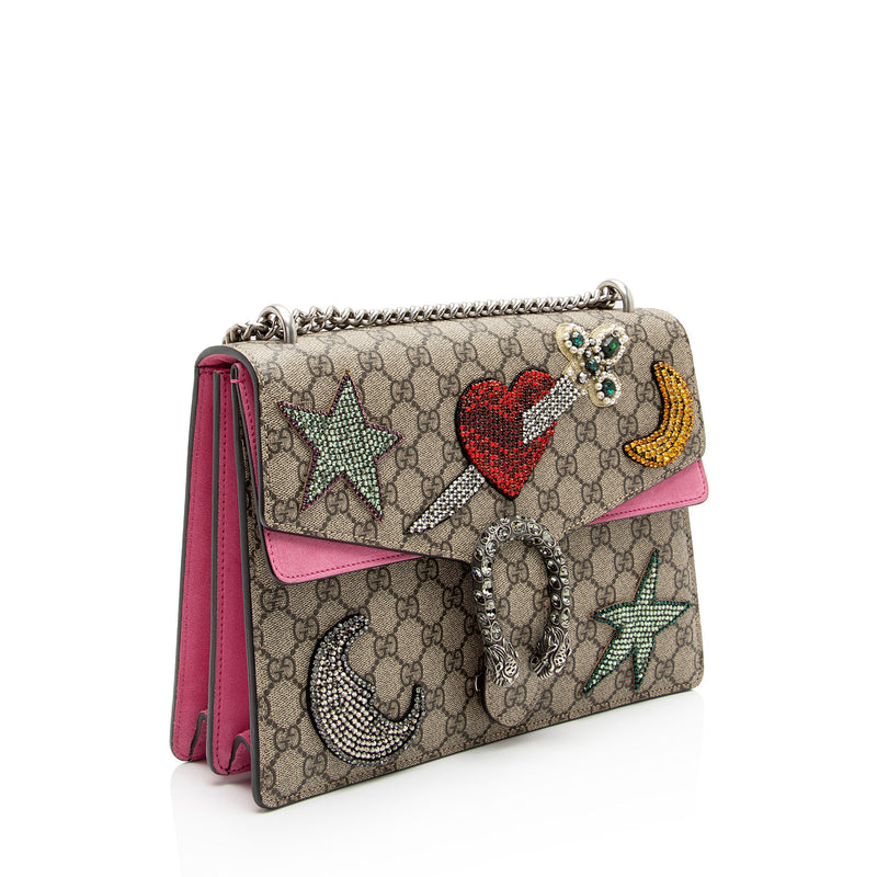 Gucci GG Supreme Embellished Dionysus Medium Shoulder Bag SHF