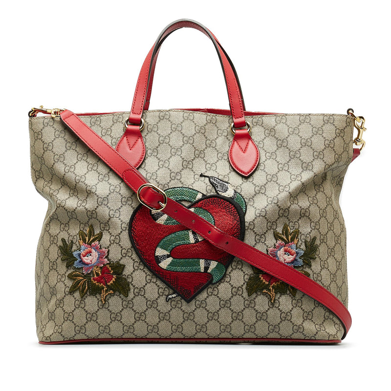 Gucci Snake Print Leather Top Handle Bag | Lyst