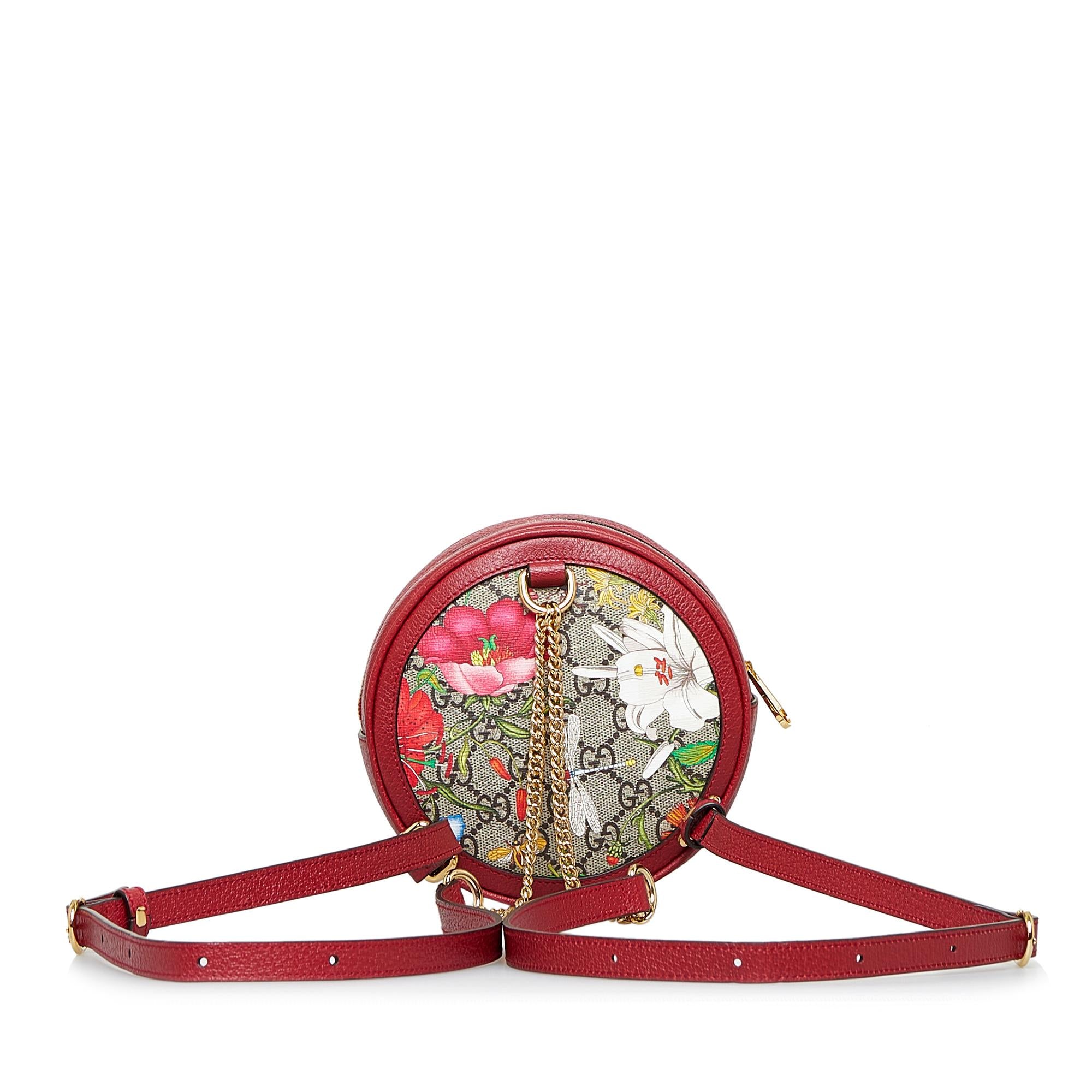 Gucci GG Supreme Flora Ophidia Round Backpack (SHG-hwt1rn)