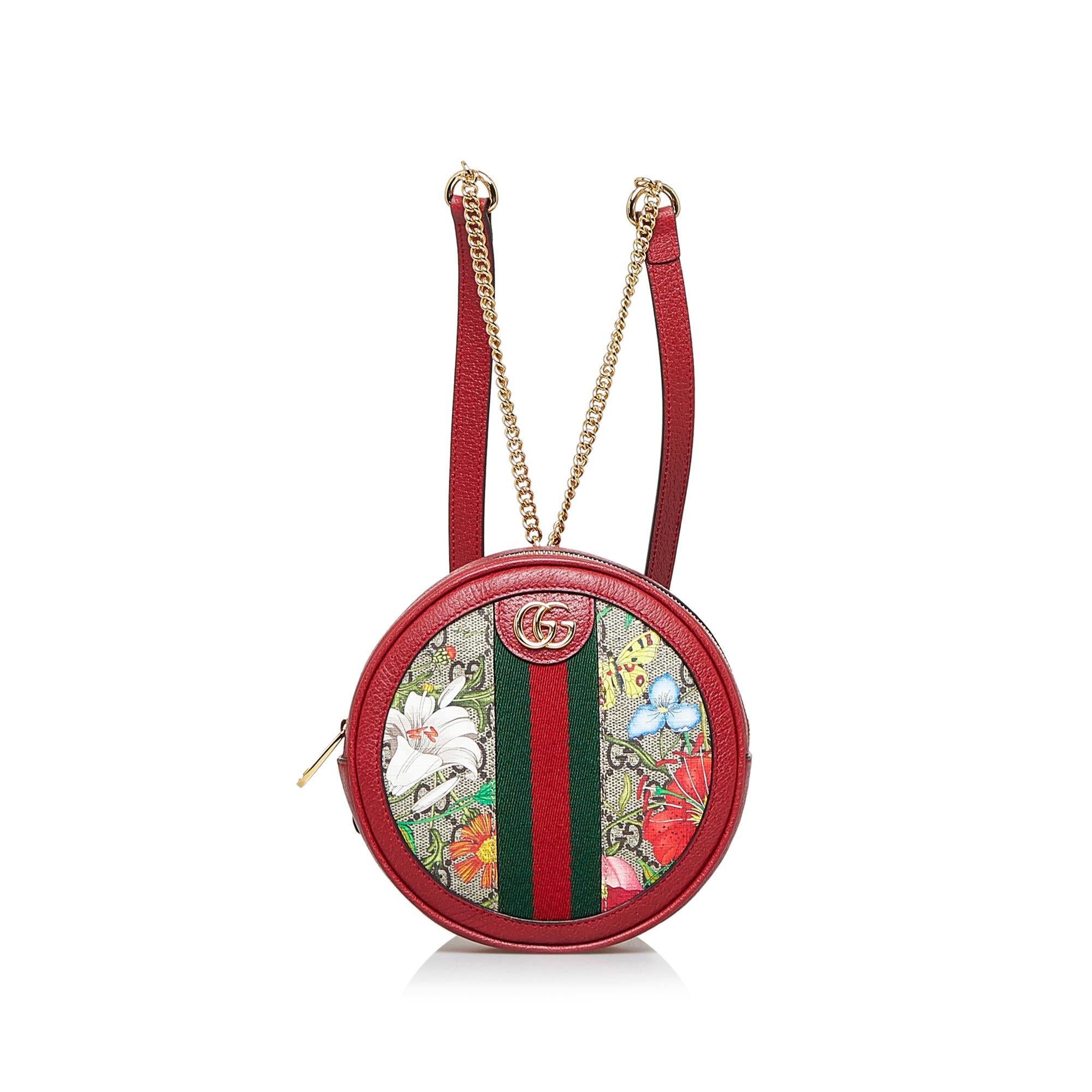 Gucci GG Supreme Flora Ophidia Round Backpack (SHG-hwt1rn)