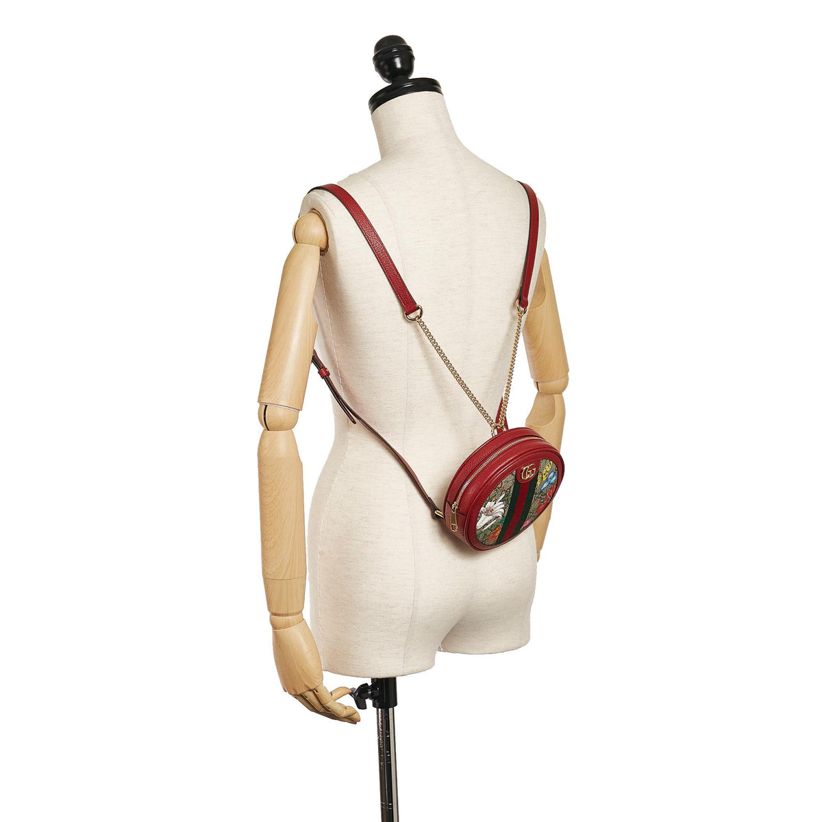 Gucci GG Supreme Flora Ophidia Round Backpack display picture 2