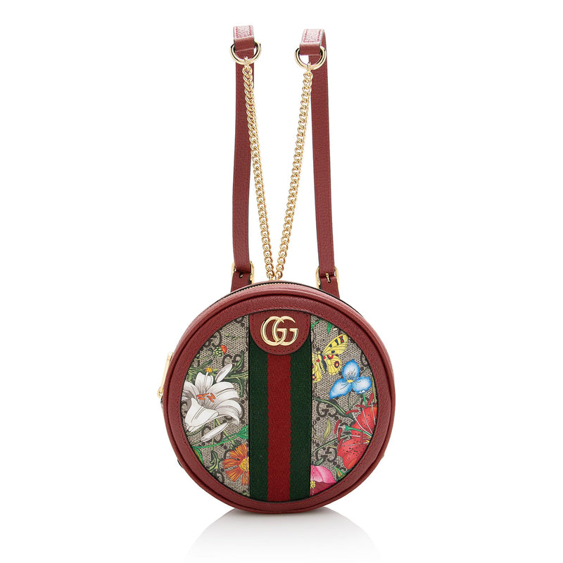 Gucci GG Supreme Flora Ophidia Round Mini Backpack (SHF-22738) – LuxeDH