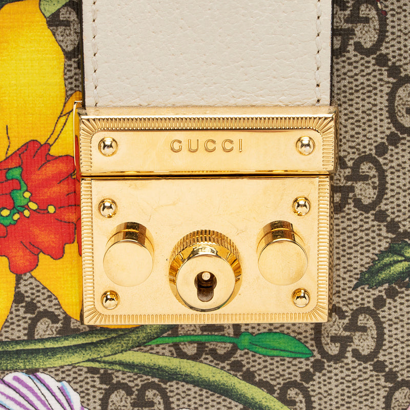 Gucci GG Supreme Flora Padlock Small Tote (SHF-39l0R6)