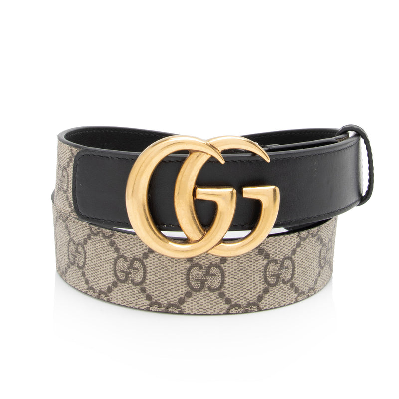 Gucci Black Leather GG Marmont Belt 80 CM Gucci