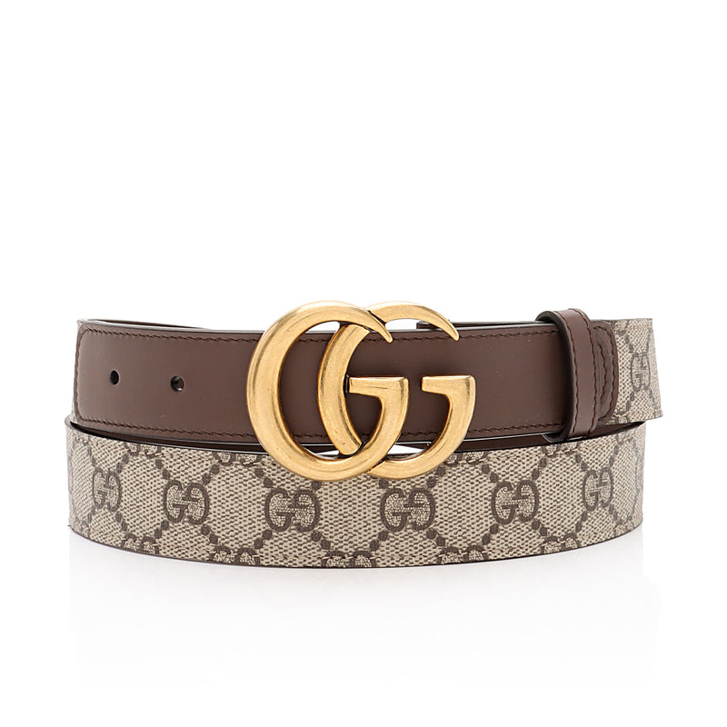 Gucci Belt Supreme G Buckle Brown in Canvas with Gold-tone - US