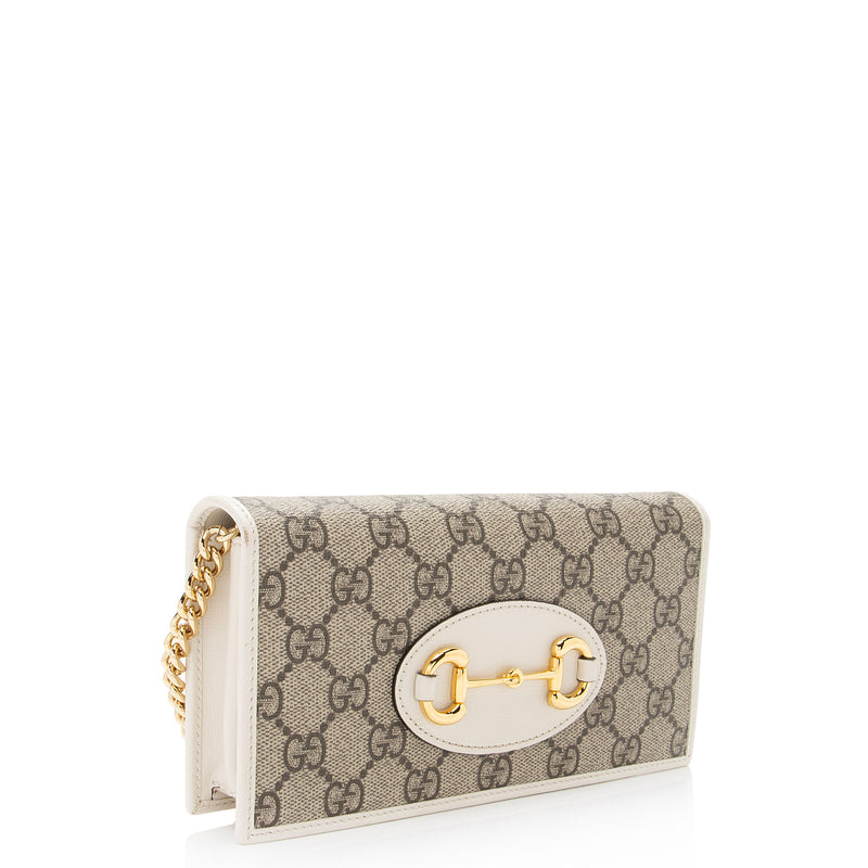 Gucci GG Supreme Horsebit 1955 Wallet on Chain Bag (SHF-4jsC4J)