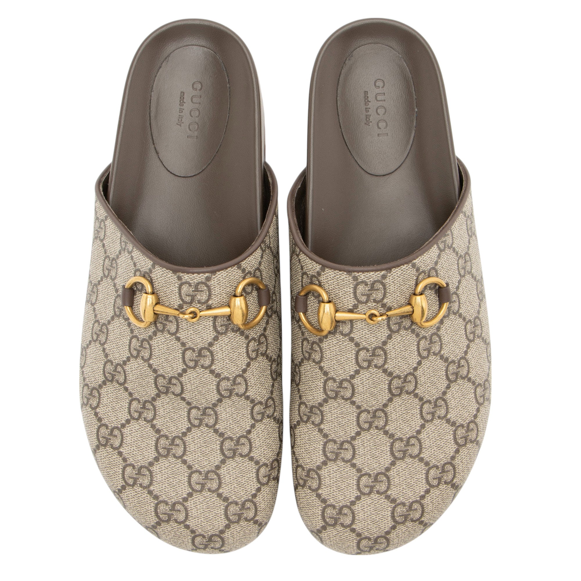 Gucci GG Supreme Horsebit Mules - Size 9.5 / 39.5