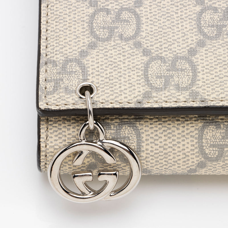 Gucci GG Supreme Interlocking G Wallet on Chain Bag (SHF-lSPCY3)