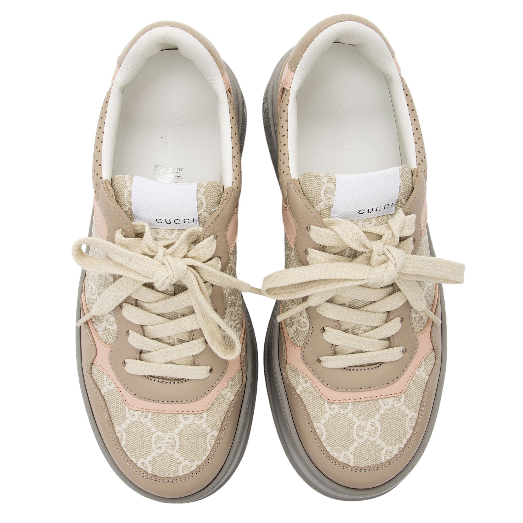 Gucci GG Supreme Leather Interlocking G Platform Sneakers - Size 9.5 / 39.5 (SHF-bQDCGY)