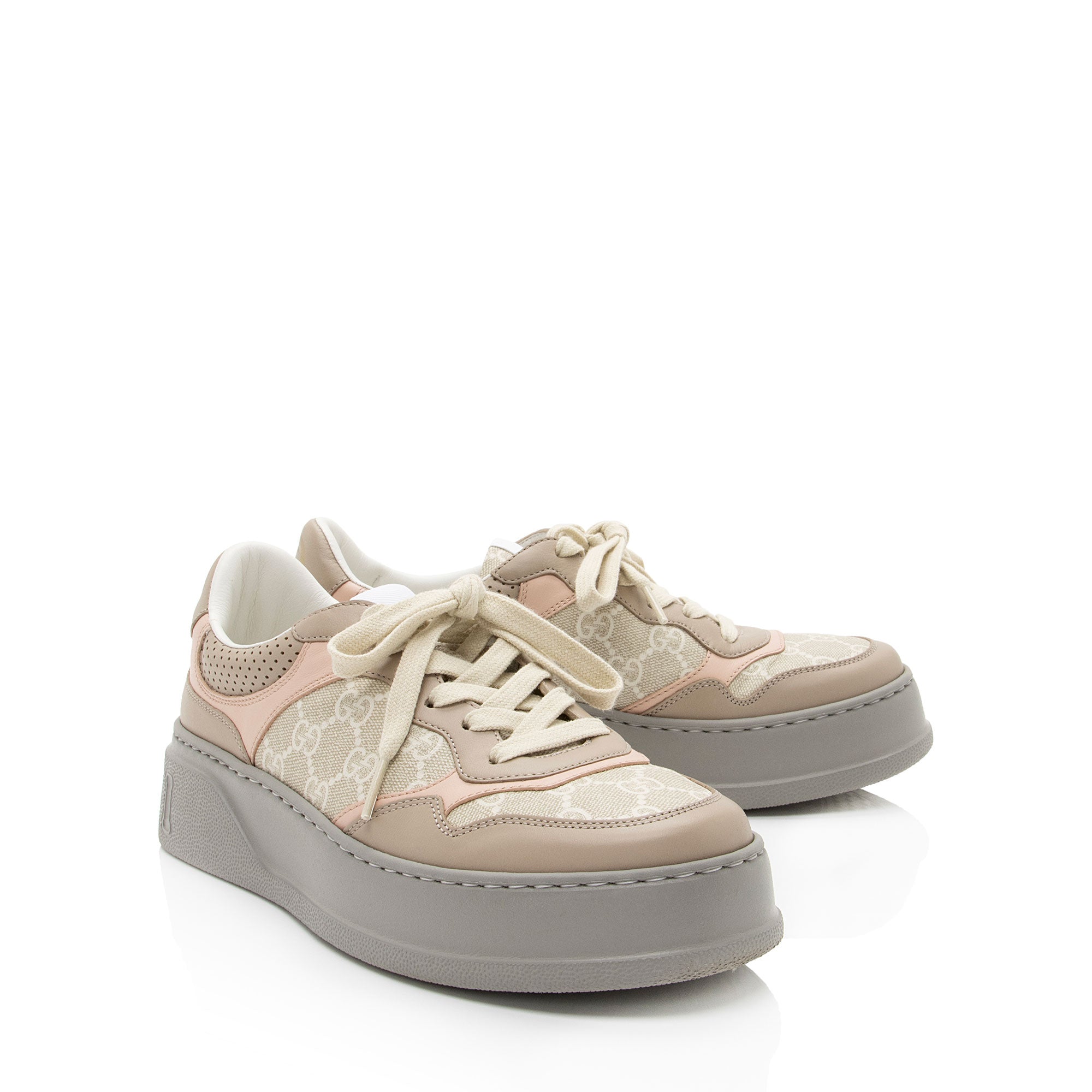 Gucci GG Supreme Leather Interlocking G Platform Sneakers - Size 9.5 / 39.5 (SHF-bQDCGY)