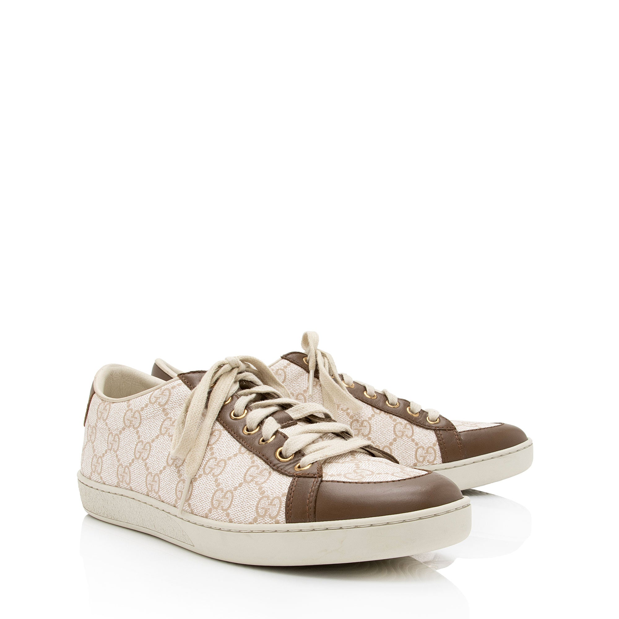 Gucci GG Supreme Leather Low Top Sneakers - Size 8.5 / 38.5 (SHF-ynQxjf)