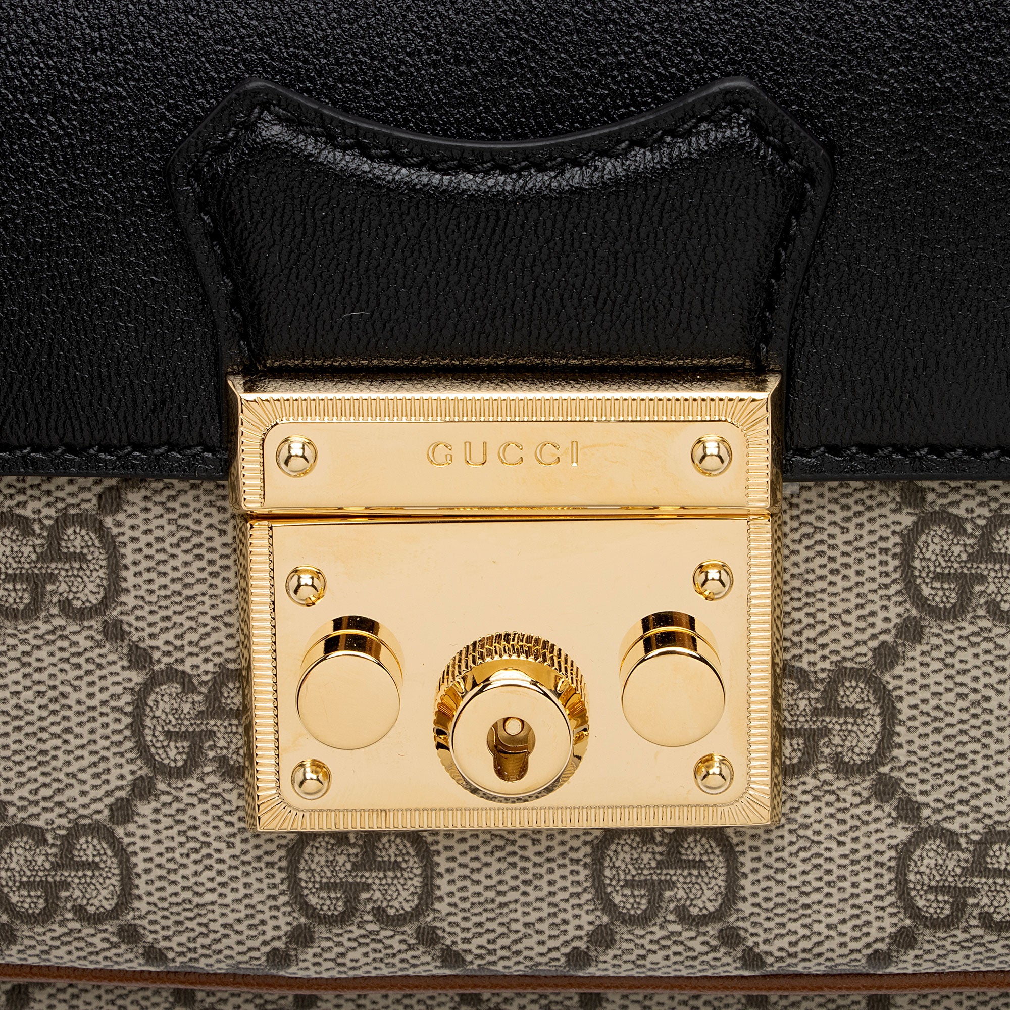 Gucci GG Supreme Leather Padlock Mini Crossbody Bag (SHF-xCSti7)