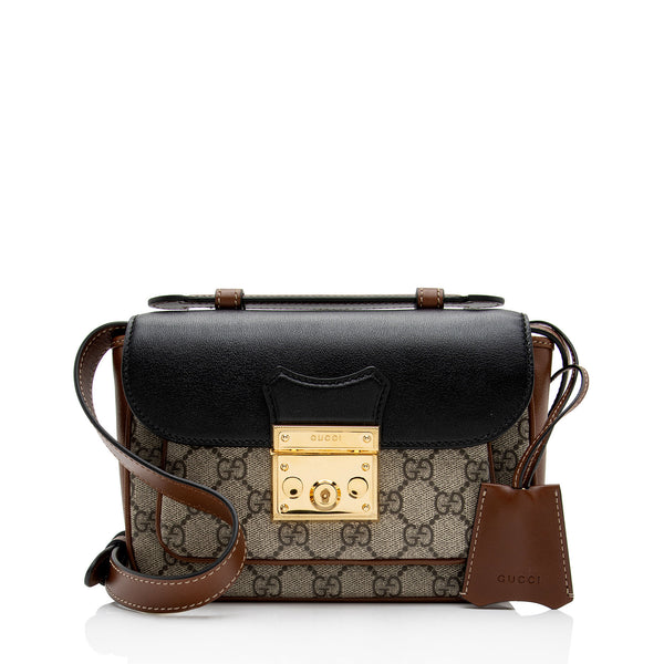 Gucci GG Supreme Leather Padlock Mini Crossbody Bag (SHF-xCSti7)