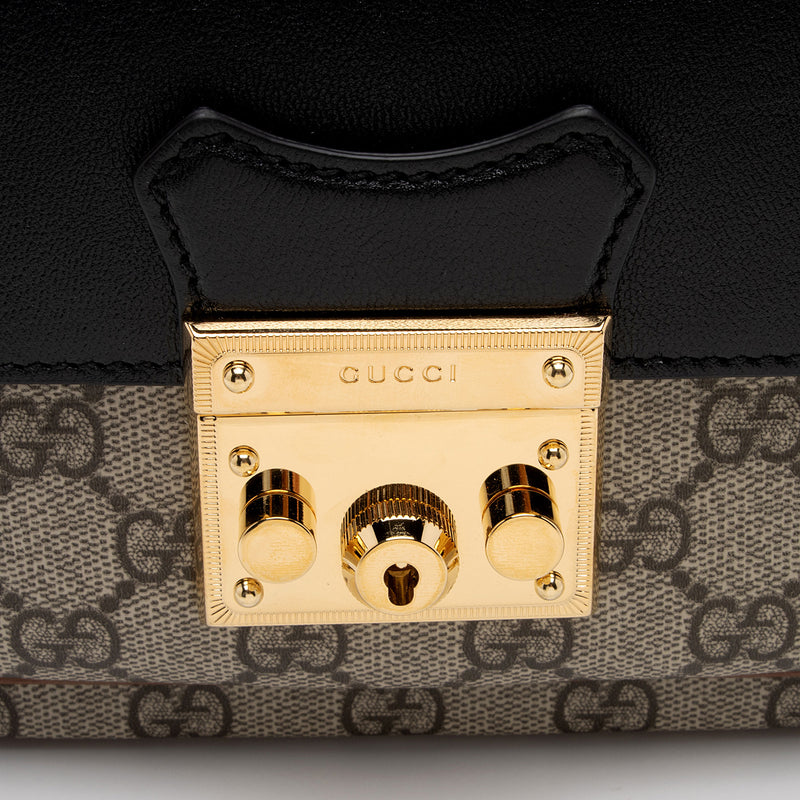 Gucci GG Supreme Leather Padlock Mini Crossbody Bag (SHF-sr3eos)