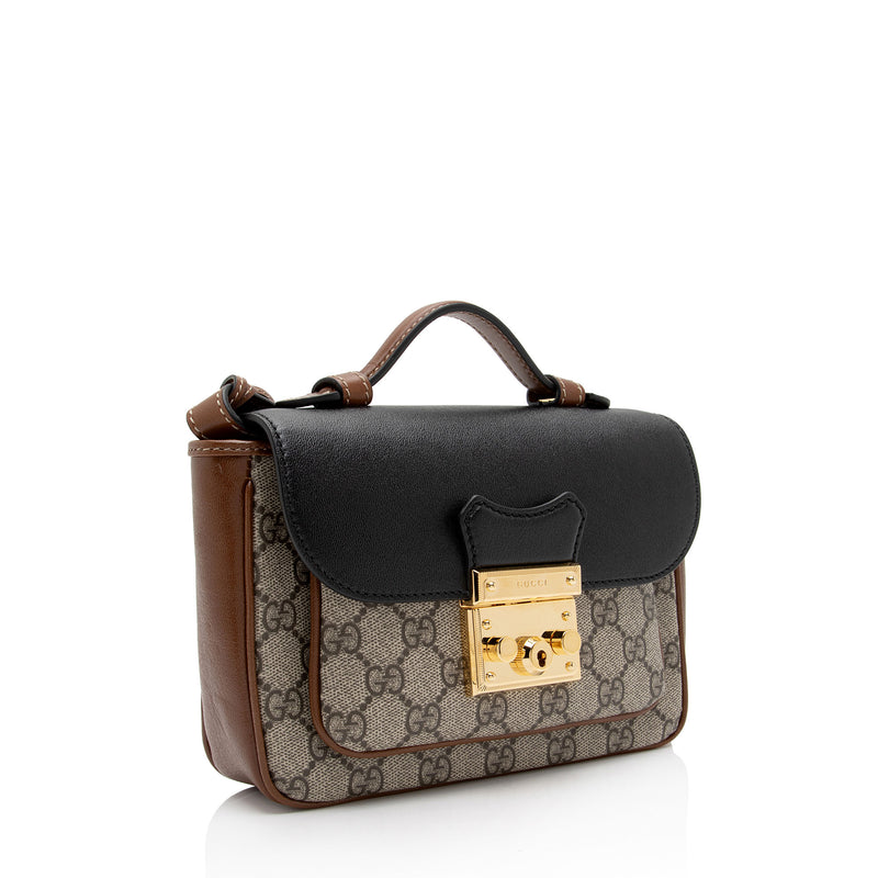 Gucci GG Supreme Leather Padlock Mini Crossbody Bag (SHF-sr3eos) – LuxeDH