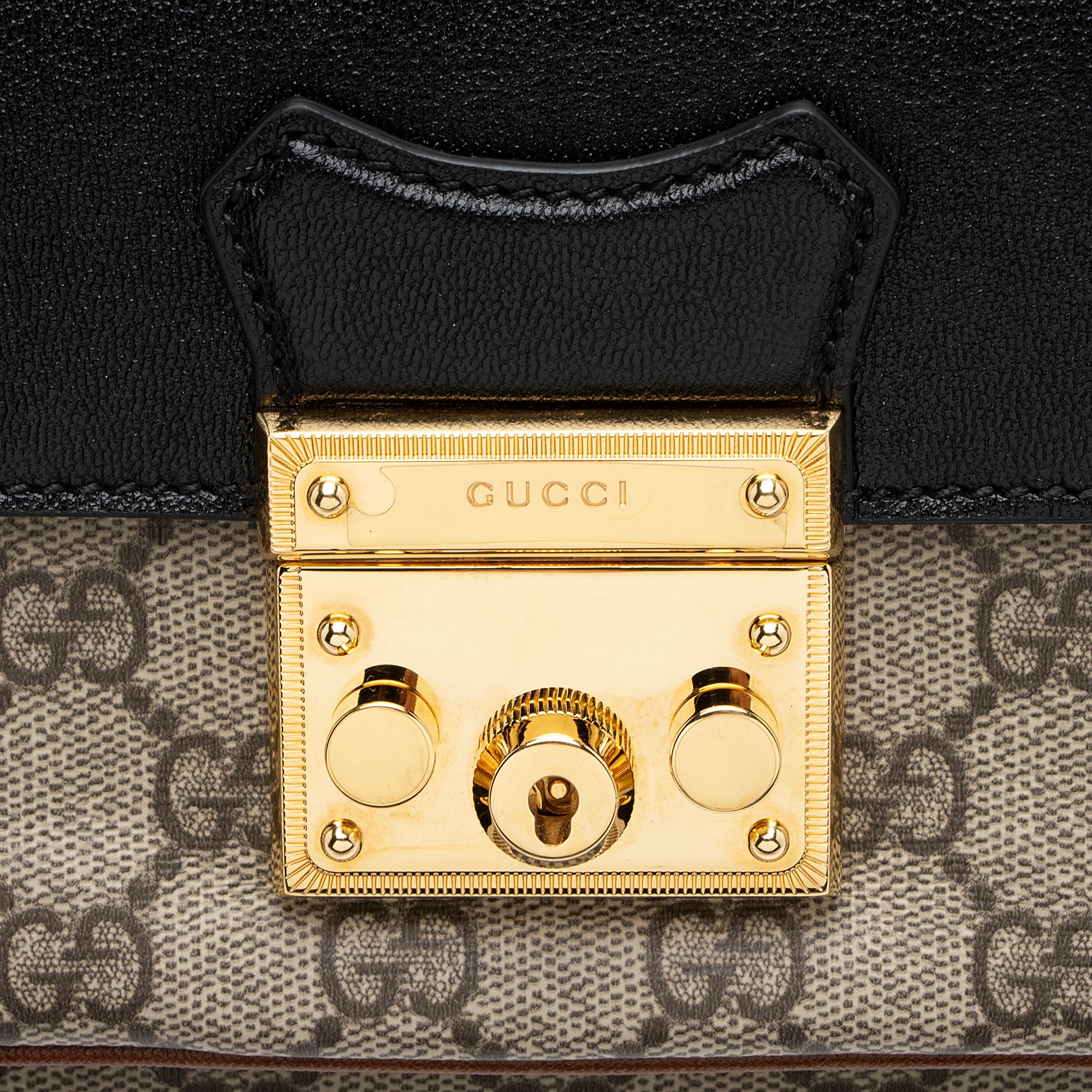 Gucci GG Supreme Leather Padlock Mini Crossbody