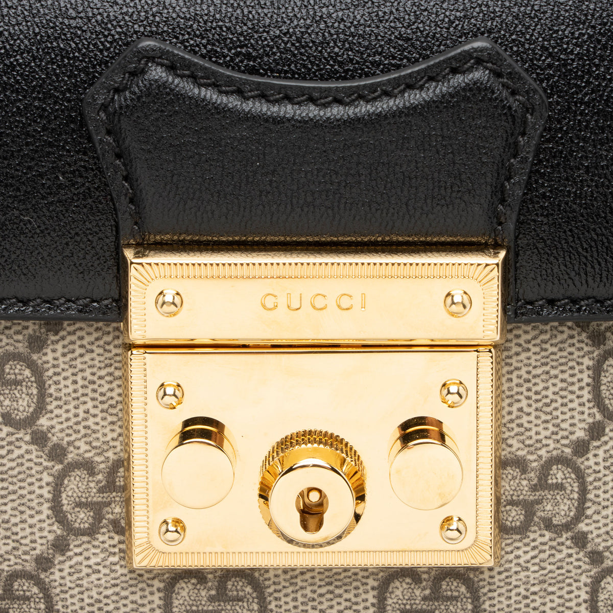 Gucci GG Supreme Leather Padlock Mini Crossbody