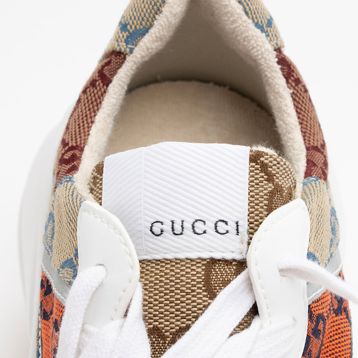 Gucci GG Supreme Mixed Fabric Rhyton Sneakers - Size 6 / 36 (SHF-M6SFO