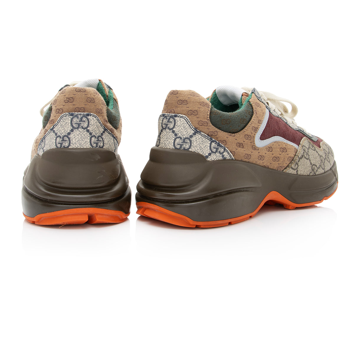 Gucci GG Supreme Mixed Fabric Rhyton Sneakers - Size 8.5 / 38.5 (SHF-Q