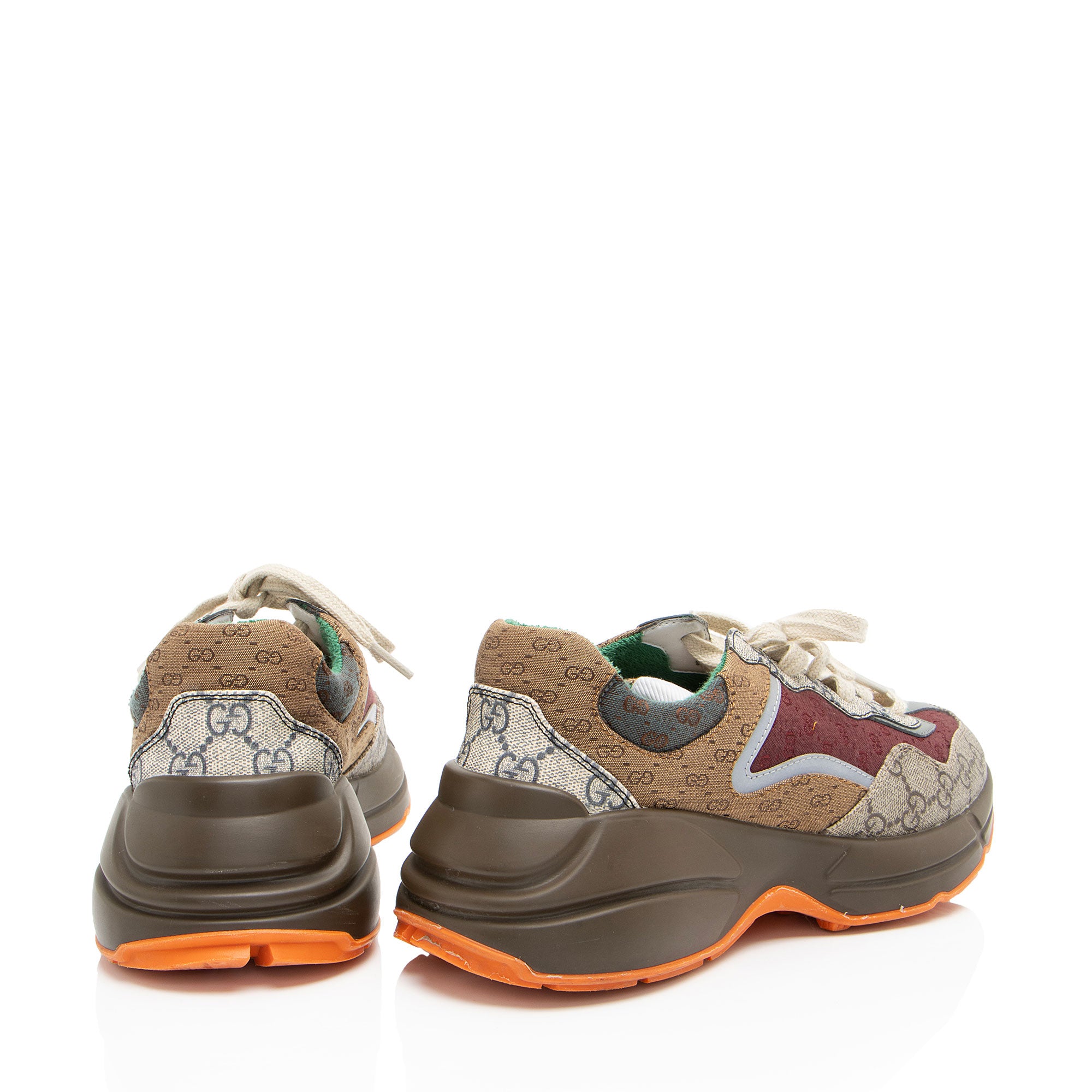 Gucci GG Supreme Mixed Fabric Rhyton Sneakers - Size 9 / 39 - FINAL SA
