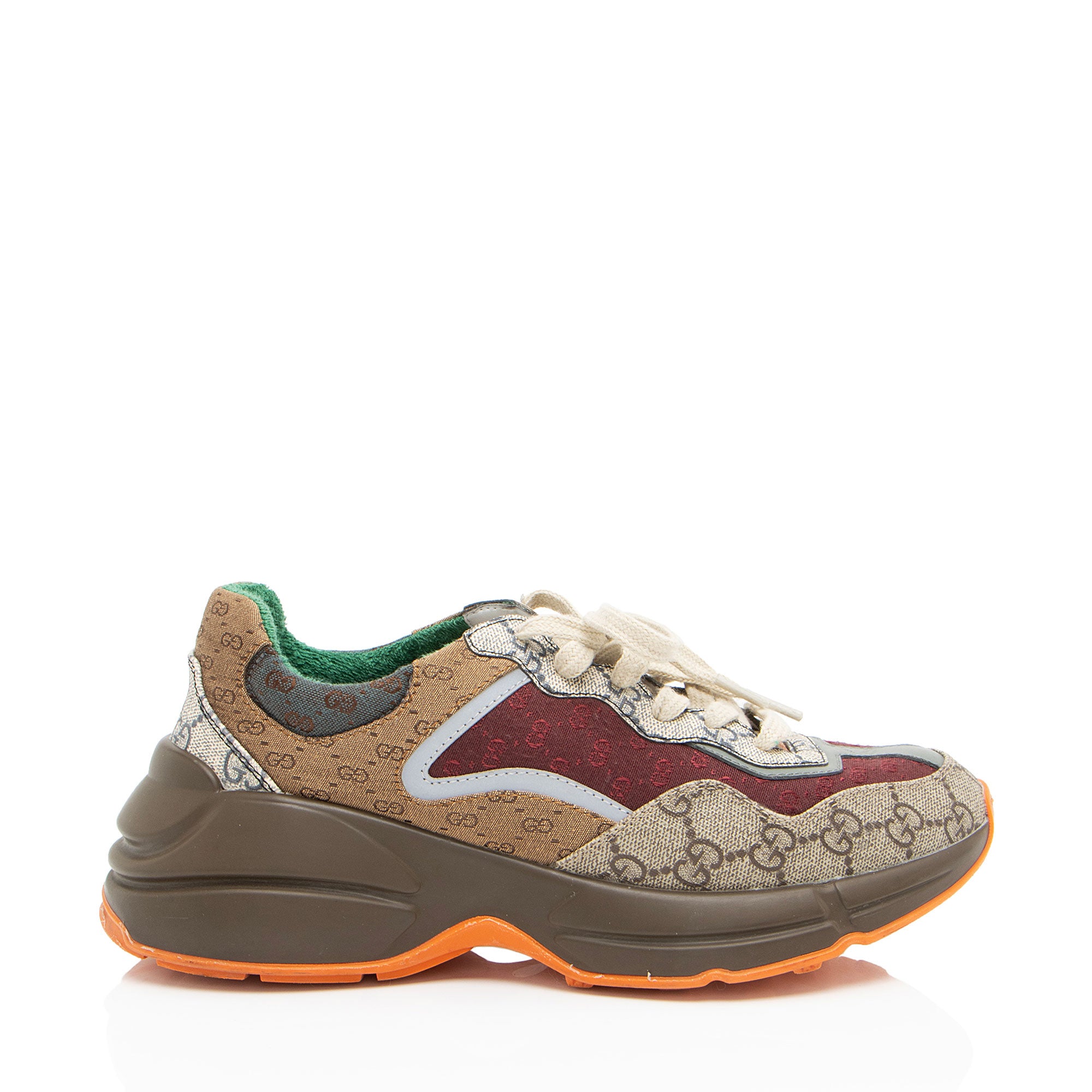 Gucci GG Supreme Mixed Fabric Rhyton Sneakers - Size 9 / 39 - FINAL SA